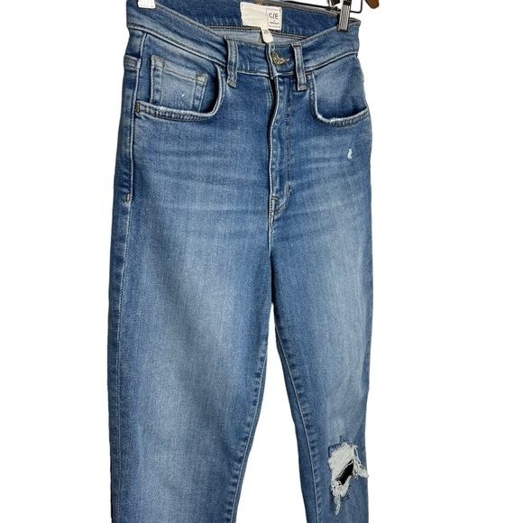 C/E by Current/elliot high rise distressed medium wash blue jeans women’s Sz 25 - Picture 2 of 6